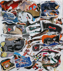 Piero Lerda, La creazione del mondo, 2007, Collage su carta, cm. 41 x 36.
